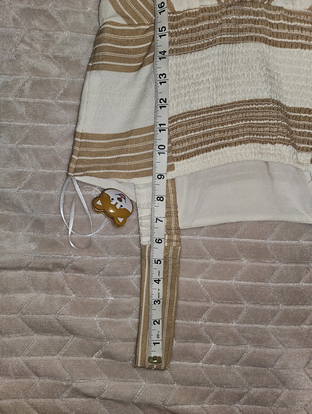 Draper James Cream and Tan Chevron Maxi Dress with Wide Straps And Pockets Small - Picture 9 of 11